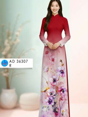 Vải Áo Dài Hoa In 3D AD 36307