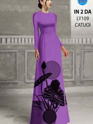 Vải Áo Dài Hoa Sen AD LY109