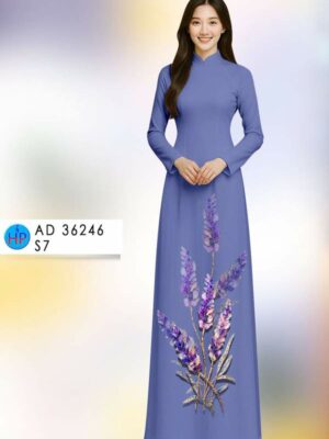 Vải Áo Dài Hoa Lavender AD 36246