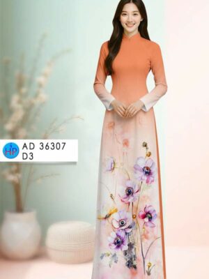 Vải Áo Dài Hoa In 3D AD 36307