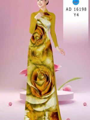 Vải Áo Dài Hoa Hồng AD 16198