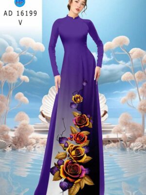 Vải Áo Dài Hoa Hồng AD 16199