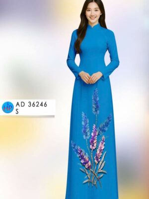 Vải Áo Dài Hoa Lavender AD 36246