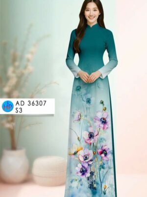 Vải Áo Dài Hoa In 3D AD 36307