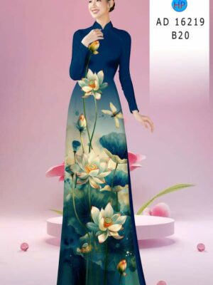 Vải Áo Dài Hoa Sen AD 16219