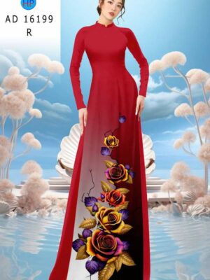 Vải Áo Dài Hoa Hồng AD 16199