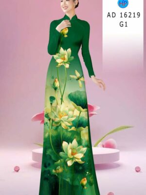 Vải Áo Dài Hoa Sen AD 16219