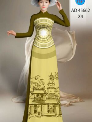 Vải Áo Dài Phong Cảnh AD 45662