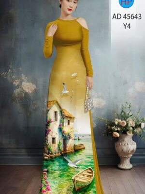 Vải Áo Dài Phong Cảnh AD 45643