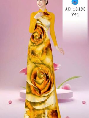 Vải Áo Dài Hoa Hồng AD 16198