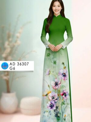 Vải Áo Dài Hoa In 3D AD 36307