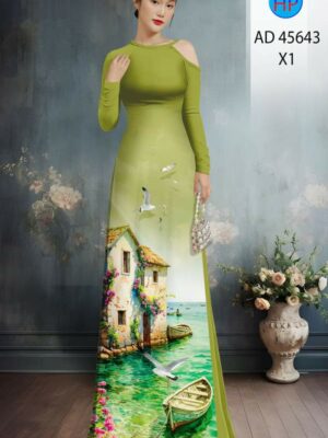 Vải Áo Dài Phong Cảnh AD 45643