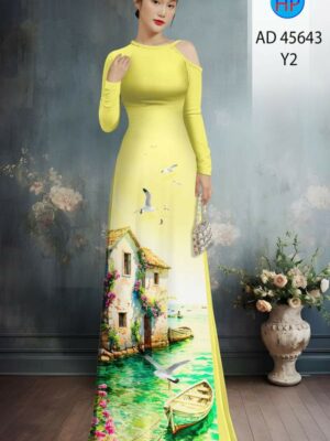 Vải Áo Dài Phong Cảnh AD 45643