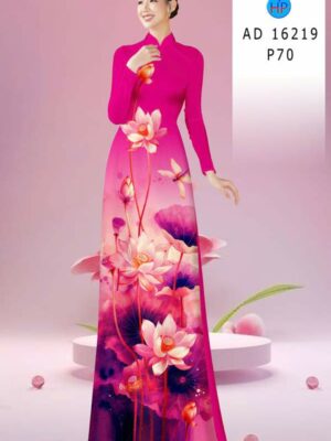 Vải Áo Dài Hoa Sen AD 16219