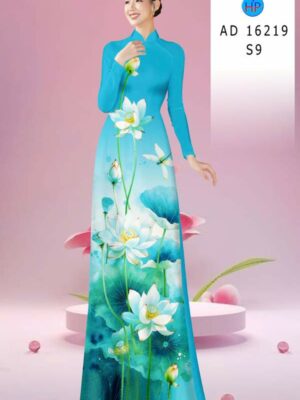Vải Áo Dài Hoa Sen AD 16219