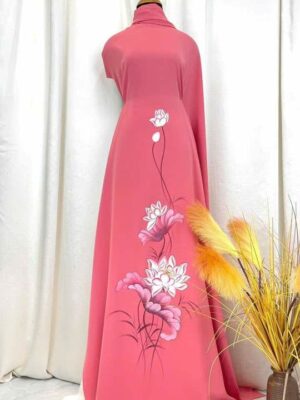 Vải Áo Dài Vẽ Tay Cao Cấp Hình AD V