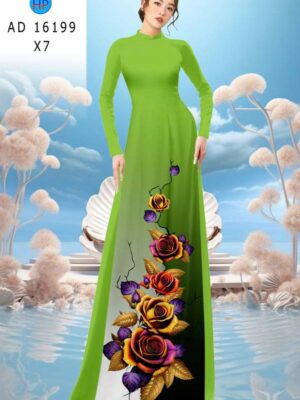 Vải Áo Dài Hoa Hồng AD 16199