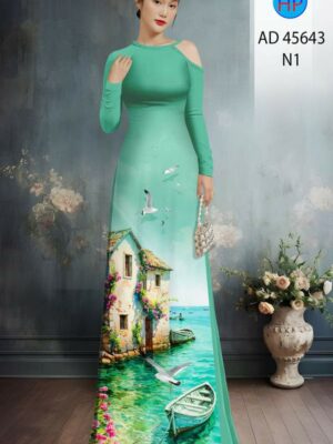 Vải Áo Dài Phong Cảnh AD 45643