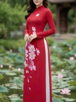 Vải Áo Dài Vẽ Tay Cao Cấp Hình AD V