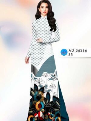 Vải Áo Dài Hoa In 3D AD 36266