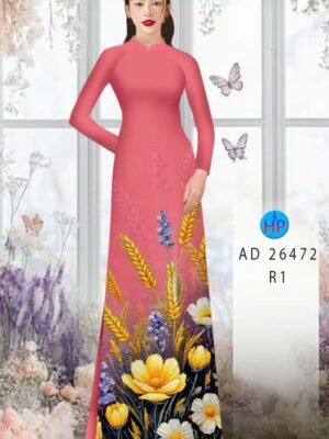 Vải Áo Dài Hoa In 3D AD 26472