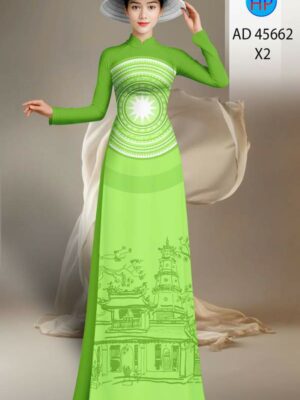 Vải Áo Dài Phong Cảnh AD 45662