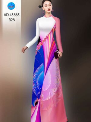 Vải Áo Dài Hoa In 3D AD 45665-5
