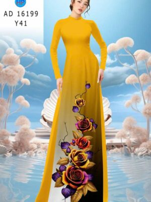 Vải Áo Dài Hoa Hồng AD 16199