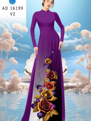 Vải Áo Dài Hoa Hồng AD 16199