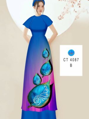 Vải Áo Dài In Hình Lá AD 4087