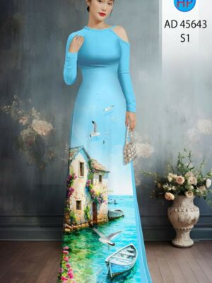 Vải Áo Dài Phong Cảnh AD 45643