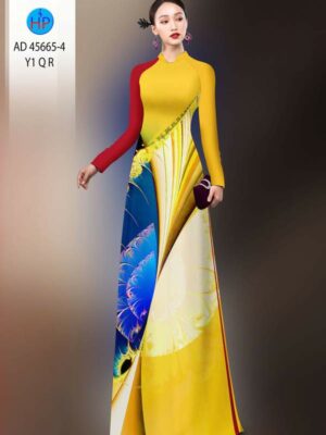 Vải Áo Dài Hoa In 3D AD 45665-5