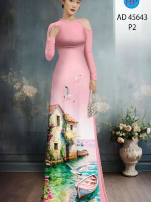 Vải Áo Dài Phong Cảnh AD 45643