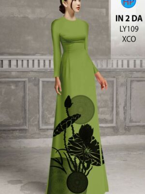 Vải Áo Dài Hoa Sen AD LY109