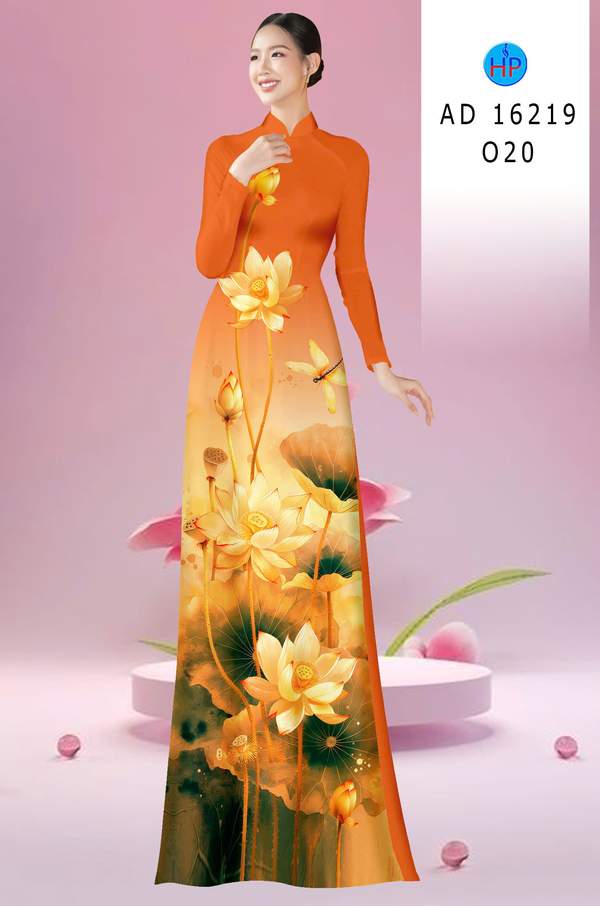 Vải Áo Dài Hoa Sen AD 16219