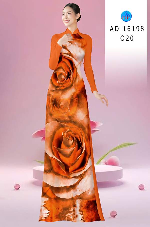 Vải Áo Dài Hoa Hồng AD 16198
