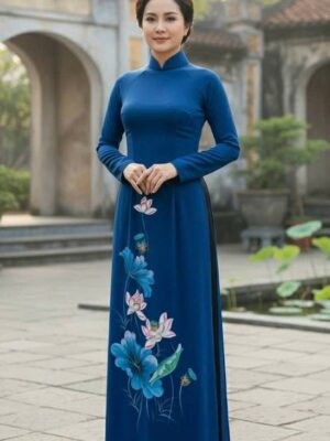 Vải Áo Dài Vẽ Tay Cao Cấp Hình AD V