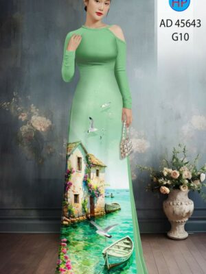 Vải Áo Dài Phong Cảnh AD 45643