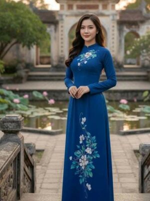 Vải Áo Dài Vẽ Tay Cao Cấp Hình AD V