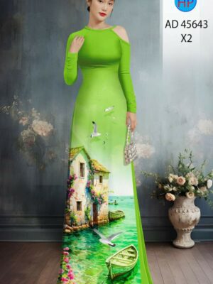 Vải Áo Dài Phong Cảnh AD 45643