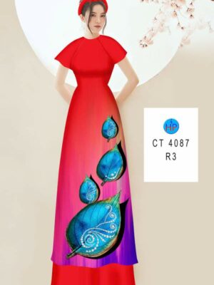 Vải Áo Dài In Hình Lá AD 4087