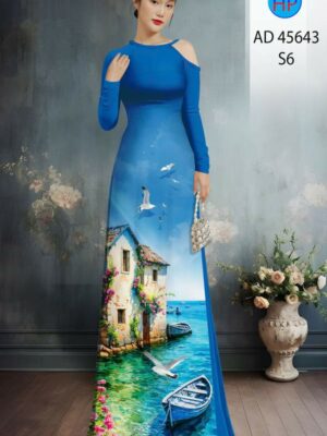 Vải Áo Dài Phong Cảnh AD 45643