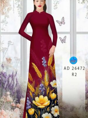 Vải Áo Dài Hoa In 3D AD 26472