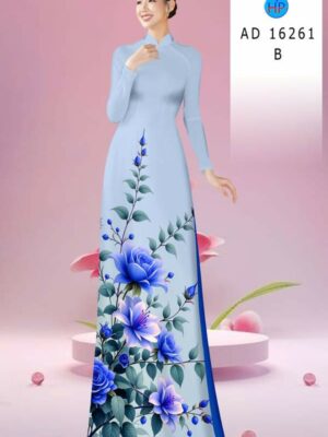 Vải Áo Dài Hoa In 3D AD 16261