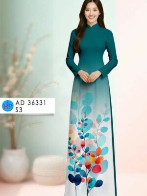 Vải Áo Dài Hoa In 3D AD 36331
