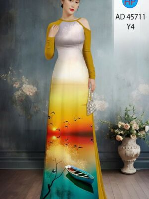 Vải Áo Dài Phong Cảnh AD 45711
