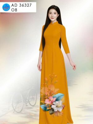 Vải Áo Dài Hoa In 3D AD 36327