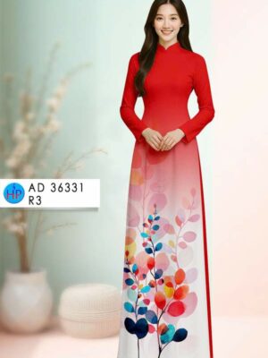 Vải Áo Dài Hoa In 3D AD 36331