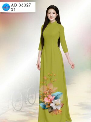 Vải Áo Dài Hoa In 3D AD 36327