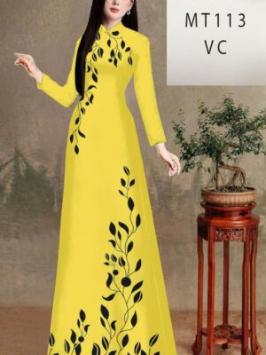 Vải Áo Dài Hoa In 3D AD MT113